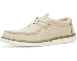 Кроссовки Hey Dude Wally Mesh Neutrals на шнурках-резинке с технологией Flex & Fold