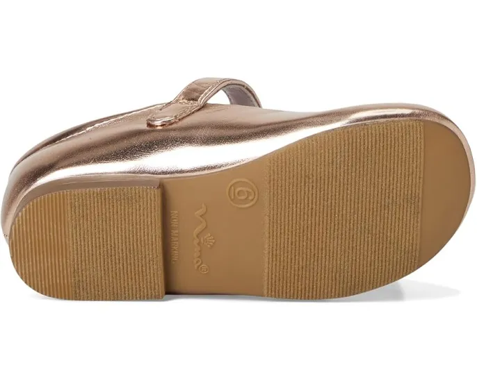 Nina Kids Туфли Bluee для малышей с косым носком и цветочным декором