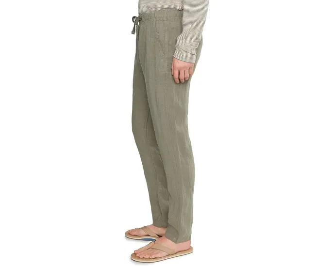 Брюки Faherty Linen Drawstring из мягкого льна с манжетами и карманами