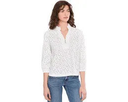 Топ с воротником-рюшей и ажурной вязкой Knit Eyelet от NIC+ZOE