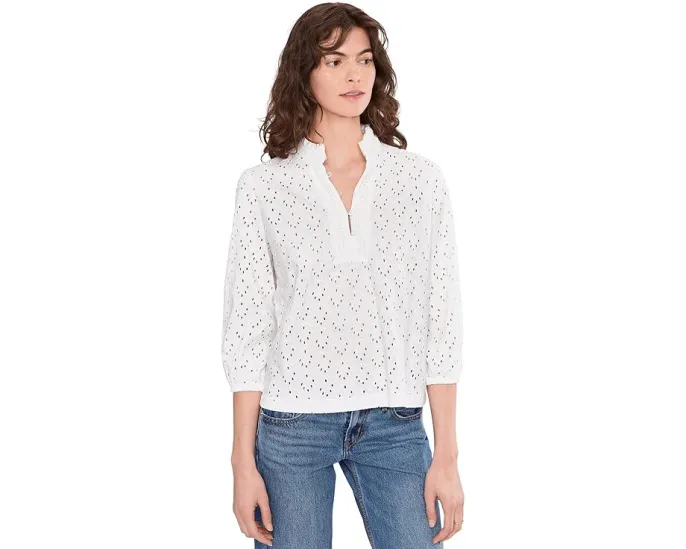 Топ с воротником-рюшей и ажурной вязкой Knit Eyelet от NIC+ZOE