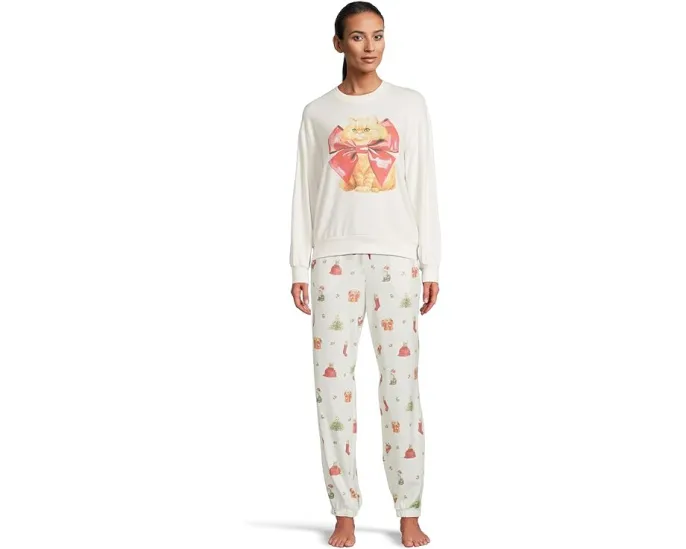 Свитшот P.J. Salvage Feline Festive с принтом кошки и манжетами