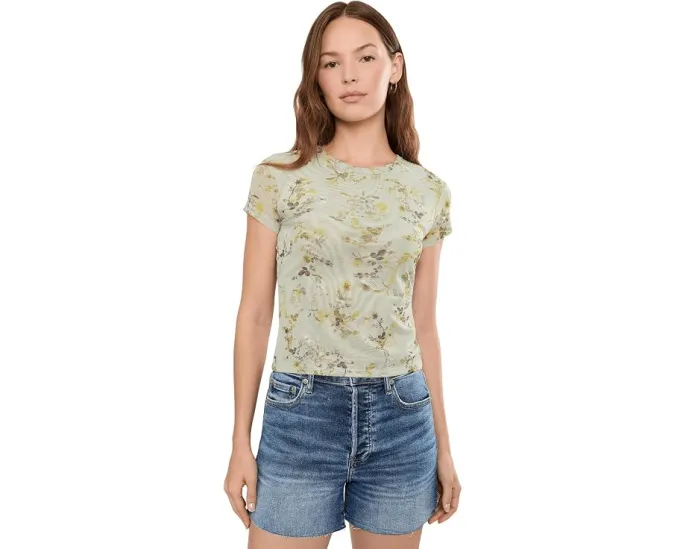 Футболка AllSaints Ellie Mesh с принтом и коротким рукавом из переработанного полиэстера