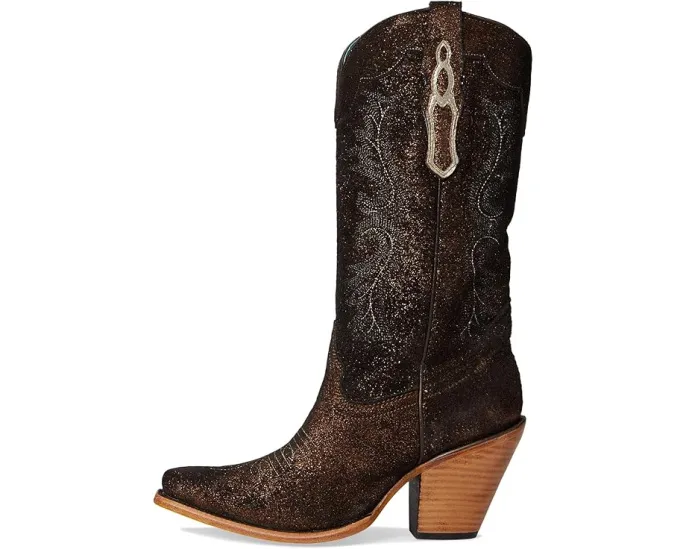 Сапоги Corral Z5240 до середины икры с металлизированной кожей и вышивкой