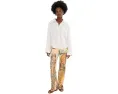 Блуза Linen Laurel Free People с корсетным силуэтом и вышивкой