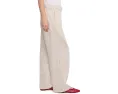 Striped Organic Linen Sheen High Waisted Full Length Trousers