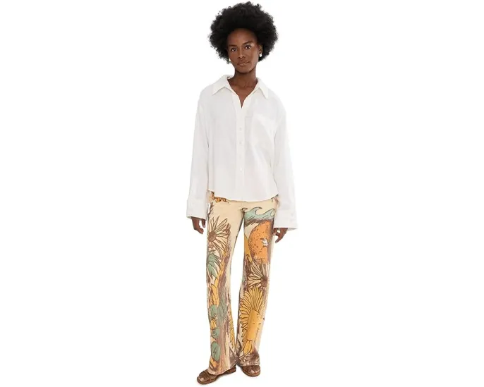 Блуза Linen Laurel Free People с корсетным силуэтом и вышивкой