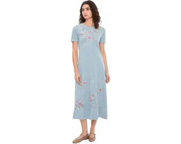 Karyn Seo Платье Juno макси с контрастной вышивкой цветов