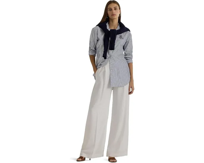 Хлопковая рубашка Lauren Ralph Lauren Relaxed Fit в полоску с технологией PUREPRESS
