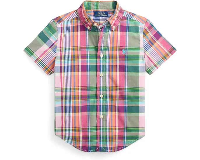 Рубашка из хлопкового поплина в клетку Polo Ralph Lauren Kids для малышей