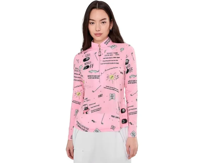 Лонгслив Jamie Sadock Sunsense с принтом Golfstar и застежкой на четверть