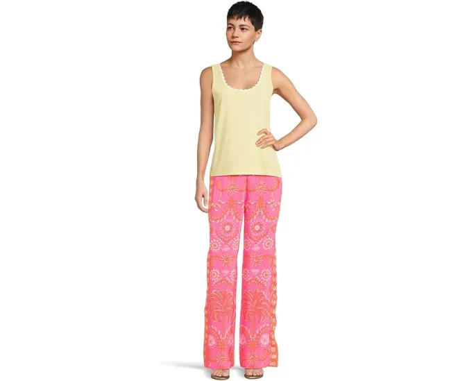 Широкие брюки-палаццо Lilly Pulitzer Vianna из шелка на высокой посадке