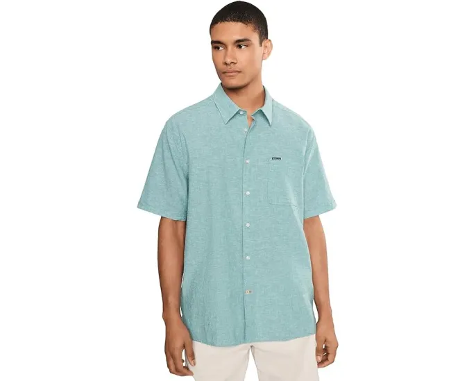 Рубашка Barbour Nelson Short Sleeve Summer Fit из льняной смеси с коротким рукавом