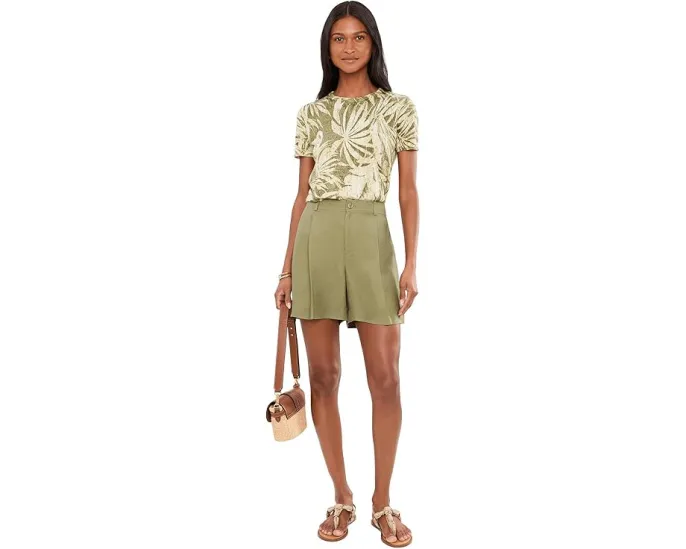 Шорты со складками из льняной смеси Lauren Ralph Lauren
