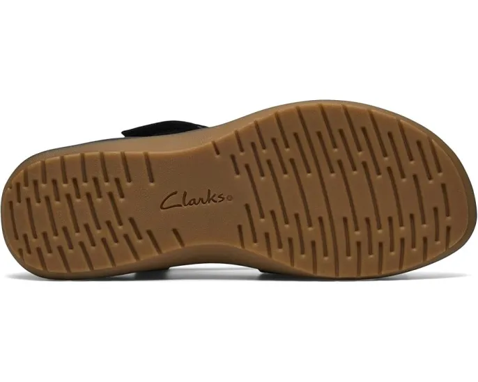 Сандалии Maelynn Gem Clarks из нубука с металлическими деталями на клиновидном каблуке