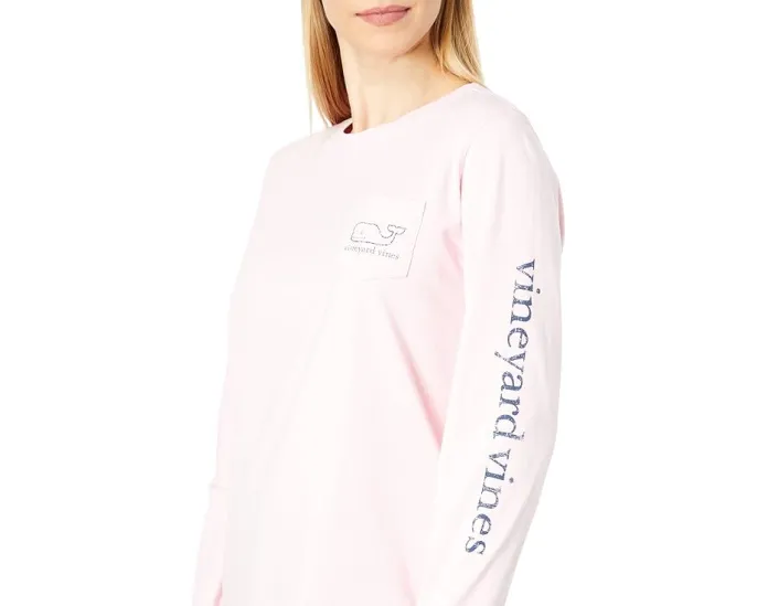 Футболка Vineyard Vines с длинным рукавом и принтом кита в винтажном стиле