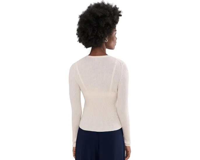 Vince Кардиган ребристый из кашемира и шелка с пуговицами