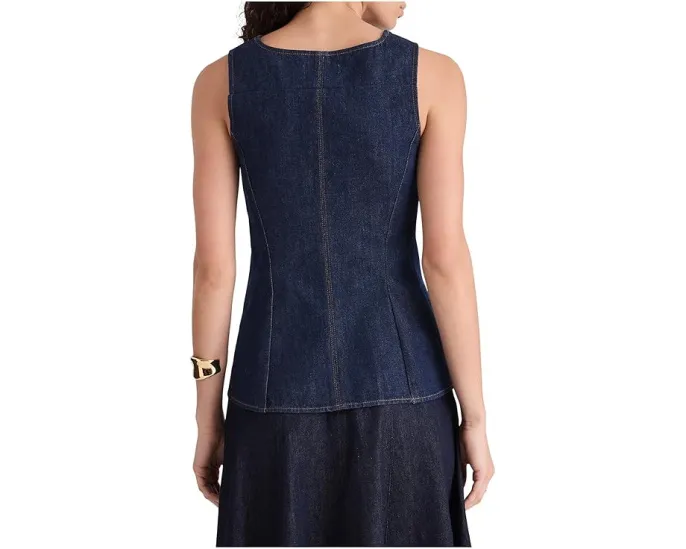 Madewell Длинный жилет с V-образным вырезом и рельефными швами в цвете Rinse Wash