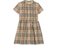 Платье Burberry Kids Rose в клетку с вышивкой пико