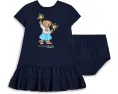 Хлопковое платье с мишкой Polo Ralph Lauren и шортиками (для младенцев)