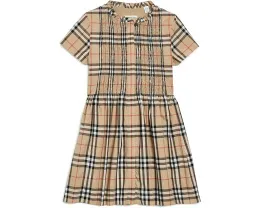 Платье Burberry Kids Rose в клетку с вышивкой пико