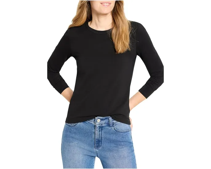 Трикотажная блуза NIC+ZOE Perfect Knit с длинным рукавом и круглым вырезом