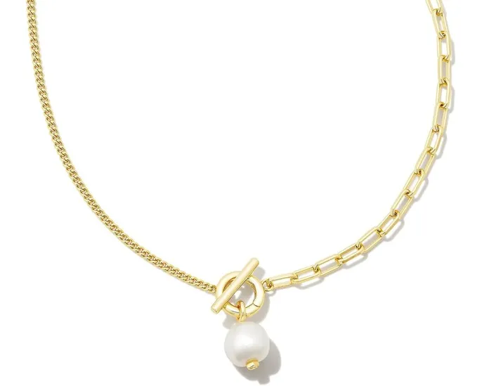 Колье Kendra Scott Leighton Pearl Chain с жемчужным шармом