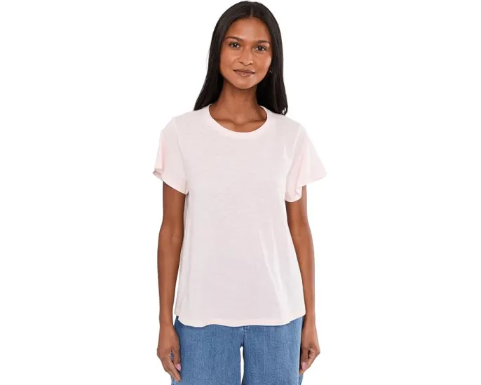 Топ Organic Cotton Slubby Jersey с круглым вырезом и короткими рукавами Eileen Fisher