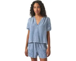 Блуза Splendid Cayden с вышивкой и короткими рукавами-фонариками