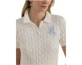Cable-Knit Cotton Polo Sweater