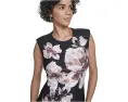Приталенное платье с коротким рукавом и цветочным принтом Calvin Klein