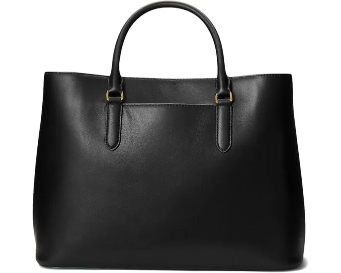 Lauren Ralph Lauren Большая кожаная сумка Marcy с отделением на зажиме и несколькими карманами