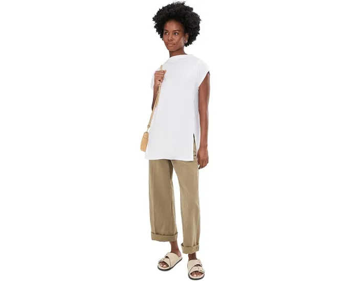 Туника Eileen Fisher с воротником-воронкой из ребристого трикотажа