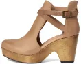 Free People Клоги из кожи цвета кедра с деревянной подошвой