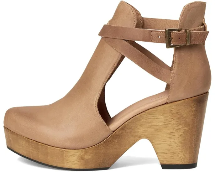 Free People Клоги из кожи цвета кедра с деревянной подошвой