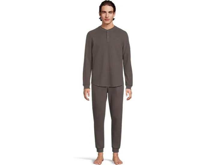 Хенли Barefoot Dreams Waffle Thermal с длинным рукавом из вафельной ткани