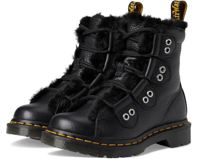 Ботинки Dr. Martens 1460 Lace To Toe с меховой подкладкой и шнуровкой