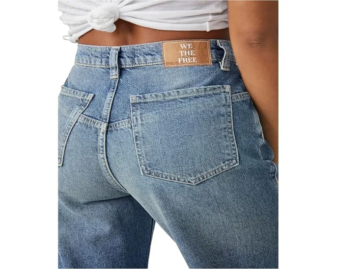 Джинсы Free People Tinsley Baggy High-Rise Skinny с широкими штанинами