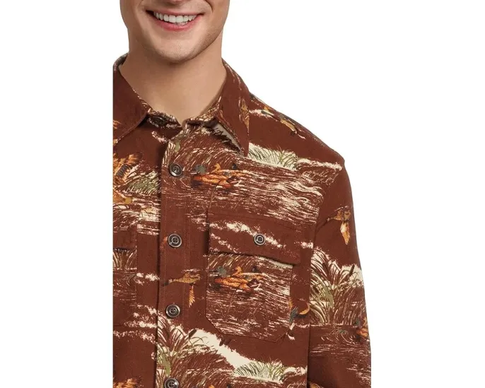 Рубашка L.L.Bean Signature 1933 из замши с длинным рукавом и узором классического кроя