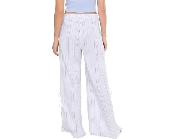 XCVI Штаны Muriel Wide Leg в полоску белые