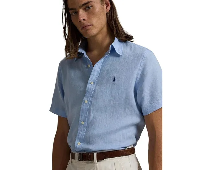 Классическая льняная рубашка с коротким рукавом от Polo Ralph Lauren