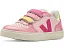Детские кроссовки VEJA Small V-10 из экологичной кожи с застежками на липучках