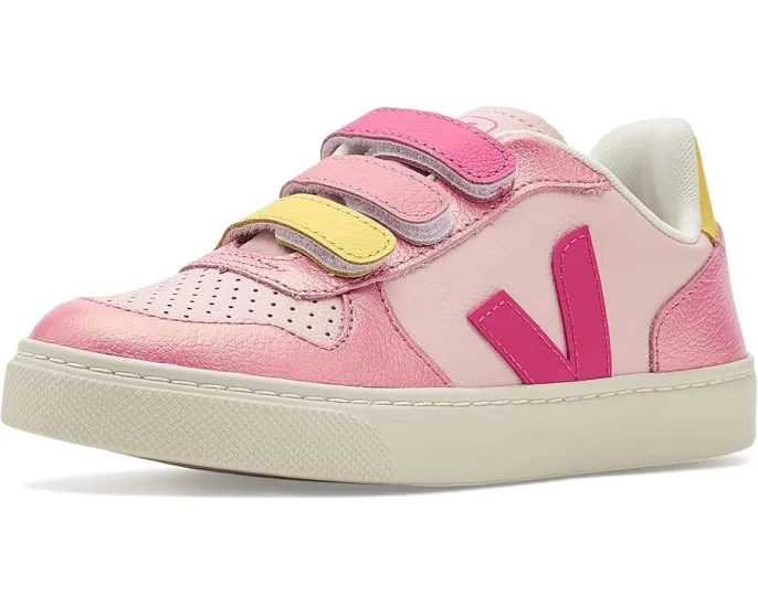 Детские кроссовки VEJA Small V-10 из экологичной кожи с застежками на липучках