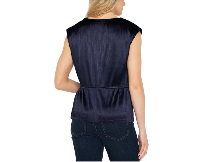 Liverpool Los Angeles топ с коротким рукавом V-образным вырезом и пеплумом