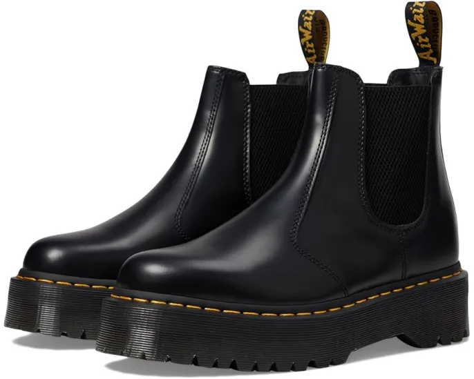 Челси-ботфорты Dr. Martens 2976 Quad Smooth Leather Platform на высокой подошве