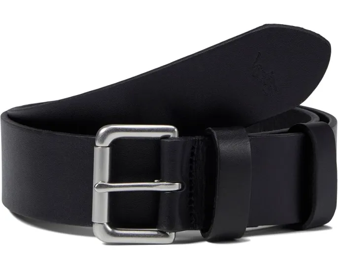 Ремень Polo Ralph Lauren Saddle Patch из коровьей кожи с двойной пряжкой