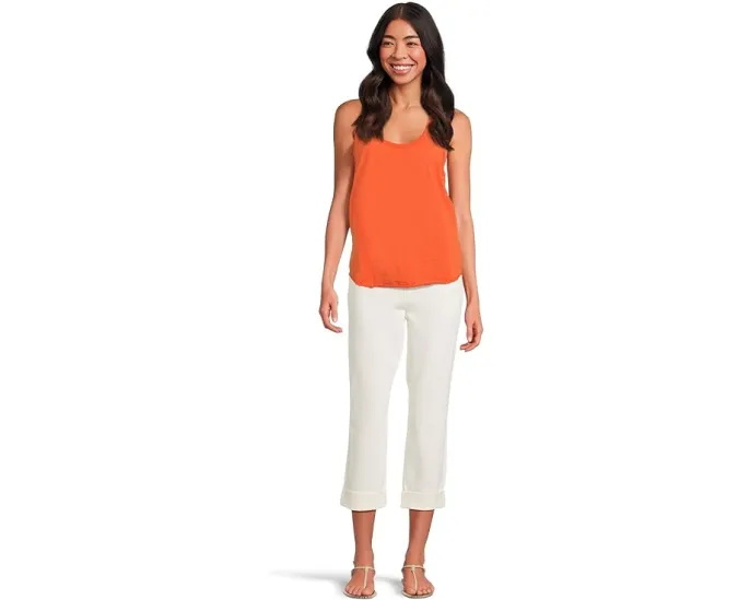 Хлопковый топ Mod-o-doc с круглым вырезом и фигурным подолом