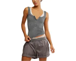 Топ Free People Clean Slate Henley без рукавов с планкой на пуговицах