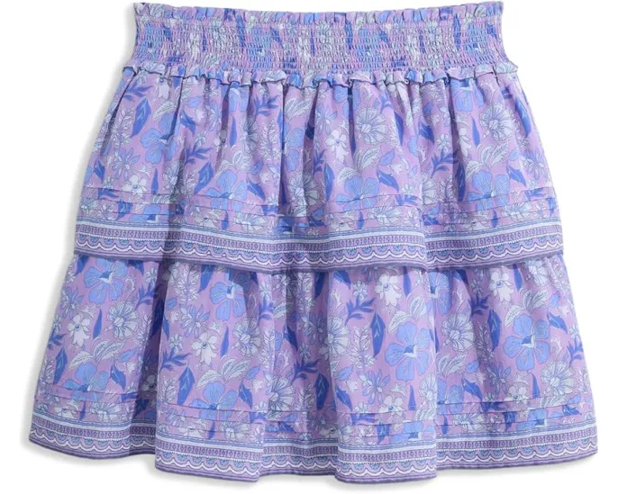 Юбка Vineyard Vines Kids Gemma с защипами и цветочным принтом