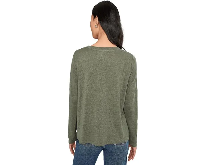 Eileen Fisher Футболка с длинным рукавом и круглым вырезом из органического льняного джерси